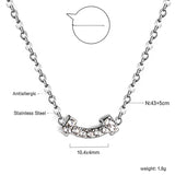 Bone pendant with diamond necklace 43+5cm