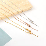 ASON 10pcs/bulk long necklace collar 0.8mm*45cm retractable connector clasp with chain steel color & gold color stainless steel necklace wholesal