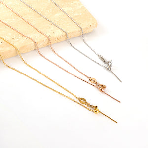 ASON 10pcs/bulk long necklace collar 1.1mm*45cm retractable connector clasp with chain steel color & gold color stainless steel necklace wholesale