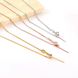 ASON 10pcs/bulk long necklace collar 1.1mm*45cm retractable joint clasp steel color & gold stainless steel necklace wholesale