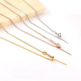 ASON 10pcs/bulk long necklace collar 1.1mm*45cm retractable joint clasp steel color & gold stainless steel necklace wholesale