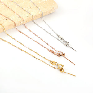 ASON 10pcs/bulk long necklace collar 1.3mm*45cm retractable connector clasp matching chain steel color & gold color stainless steel necklace wholesale