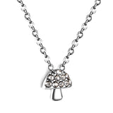 Mushroom Pendant with Diamond Necklace 43+5cm