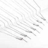 ASON 10pcs/bulk long necklace collar 1.1mm*45cm retractable connector clasp with chain steel color & gold color stainless steel necklace wholesale