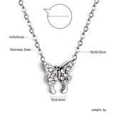 Butterfly Pendant Necklace with Diamonds 43+5cm