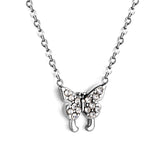 Butterfly Pendant Necklace with Diamonds 43+5cm