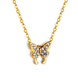 Butterfly Pendant Necklace with Diamonds 43+5cm