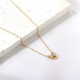 Butterfly Pendant Necklace with Diamonds 43+5cm