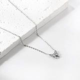 Butterfly Pendant Necklace with Diamonds 43+5cm