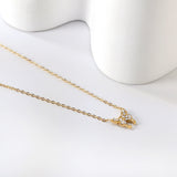 Butterfly Pendant Necklace with Diamonds 43+5cm