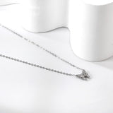 Butterfly Pendant Necklace with Diamonds 43+5cm