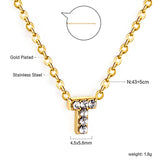 T pendant with diamond necklace 43+5cm