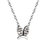 Rabbit Headdress Pendant with Diamond Necklace 43+5cm