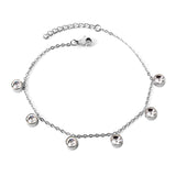 6 White Diamonds & Rose Diamonds Bracelet 17+3cm