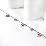 3 Mixed Color Dragonfly + 2 Cylindrical White Diamonds Accessories Bracelet 17+3cm