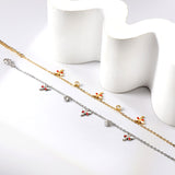 3 Mixed Color Dragonfly + 2 Cylindrical White Diamonds Accessories Bracelet 17+3cm