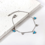 3 small blue crowns + 2 cylindrical white diamond accessory bracelet 17+3cm