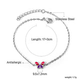 Mixed Color Butterfly Bracelet 17+3cm