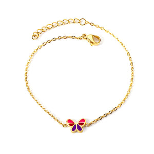 Mixed Color Butterfly Bracelet 17+3cm