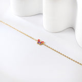 Mixed Color Butterfly Bracelet 17+3cm