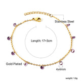 9 Pink & Purple Diamonds & Mixed Color Diamonds Bracelet 17+3cm