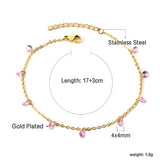 9 Pink & Purple Diamonds & Mixed Color Diamonds Bracelet 17+3cm