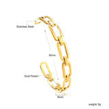 Chain Hard Bracelet with Hollow Opening