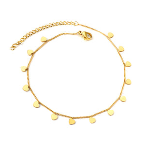 14 Heart Accessory Anklet 21+5cm Gold Color