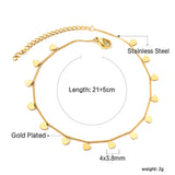 14 Heart Accessory Anklet 21+5cm Gold Color