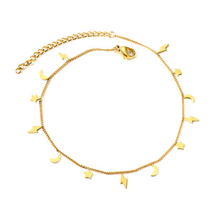 5 Lightning + 4 Stars + 4 Moons Accessories Anklet 21+5cm