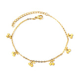 6 Cherry Accessory Anklets 20+5cm Steel Golden