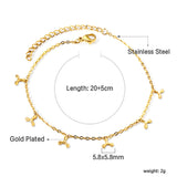 6 x Triple Fan Blade Accessory Anklet 20+5cm