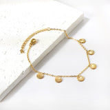 6 Shell Accessory Anklets 20+5cm Gold Steel