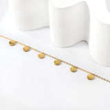 6 Shell Accessory Anklets 20+5cm Gold Steel