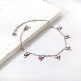 6 Mixed Color Dragonfly Accessories Anklet 20+5cm Gold Steel