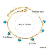 6 Blue Drip Crown Accessories Anklet 20+5cm Steel Golden