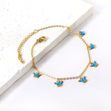 6 Blue Drip Crown Accessories Anklet 20+5cm Steel Golden