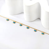 6 Blue Drip Crown Accessories Anklet 20+5cm Steel Golden