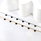 6 Black Drip & Red Drip & Purple Drip & Crimson Drip Heart Accessory Anklet 20+5cm Steel Color Gold Color