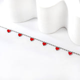 6 Black Drip & Red Drip & Purple Drip & Crimson Drip Heart Accessory Anklet 20+5cm Steel Color Gold Color