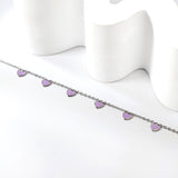 6 Black Drip & Red Drip & Purple Drip & Crimson Drip Heart Accessory Anklet 20+5cm Steel Color Gold Color