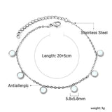 6 Round Cake White Shell Accessories Anklet 20+5cm