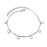 6 Round Cake White Shell Accessories Anklet 20+5cm