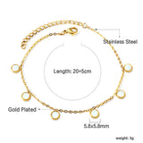 6 Round Cake White Shell Accessories Anklet 20+5cm