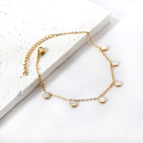 6 Round Cake White Shell Accessories Anklet 20+5cm