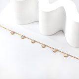 6 Round Cake White Shell Accessories Anklet 20+5cm