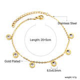 6 Cylinders with White Diamonds Accessories Anklet 20+5cm