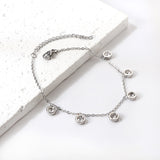 6 Cylinders with White Diamonds Accessories Anklet 20+5cm