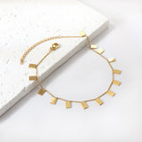 14 Rectangle Anklets 21+5cm Gold