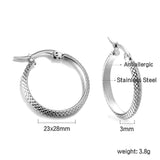 Round mesh earrings 3*23*28mm